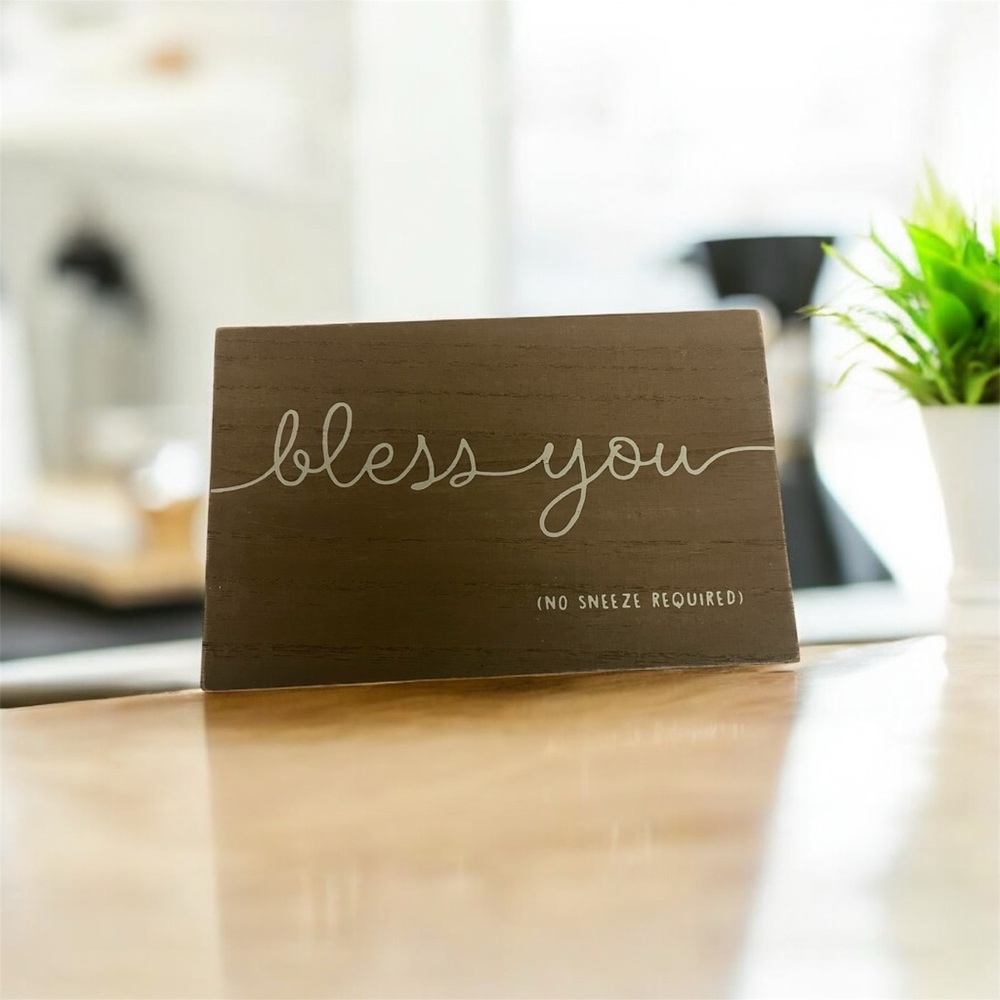 Hallmark Brown Bless You Wooden Card